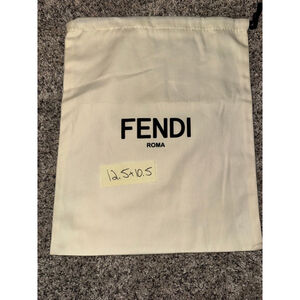 Fendi Unisex Beige Black Drawstring Storage Dust Bag One Size